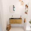 Mondiaz JOYA-DLUX 100cm toiletmeubel - kleur Oak - Wastafel FAYE positie Links Zonder kraangat kleur Lava. SW1422062
