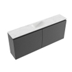 MONDIAZ TURE-DLUX 120cm toiletmeubel Dark Grey. EDEN wastafel Opalo positie midden. Zonder kraangat. SW1104281