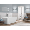 Villeroy & Boch Squaro edge 12 Baignoire îlot 180x80cm rectangulaire quaryl avec panneau et vidage/trop plein Blanc 0942250