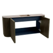 Mondiaz JOYA-DLUX Meuble de salle de bains - 93,2 cm - arrondi gauche et droite couleur Shadow - Vasque FAYE position Milieu Sans trou de robinet couleur Saba SW1425163