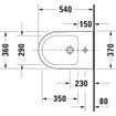 DuravitD-Neowandbidet m. kraangat m. overloop37x54x27cmm. WGwit SW640395