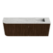 Mondiaz JOYA-DLUX 111.6cm toiletmeubel - ronding links kleur Walnut - Wastafel FAYE positie Rechts 1 kraangat kleur Opalo. SW1422551