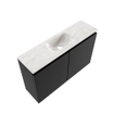 MONDIAZ TURE-DLUX Meuble toilette - 80cm - Urban - EDEN - vasque Ostra - position centrale - 1 trou de robinet SW1104693