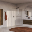 BRAUER Oblivion Paroi de douche à l'italienne - 120x200cm - verre strié clair - revêtement de verre - PVD - Gunmetal brossé SW1476061