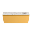 MONDIAZ TURE-DLUX Meuble toilette - 120cm - Ocher - EDEN - vasque Glace - position droite - 1 trou de robinet SW1103420