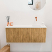 Mondiaz JOYA 100cm toiletmeubel - kleur Oak - Wastafel FAYE positie Rechts Zonder kraangat kleur Talc. SW1421125