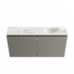 MONDIAZ TURE-DLUX Meuble toilette - 100cm - Smoke - EDEN - vasque Frappe - position droite - sans trou de robinet SW1103080