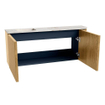 Mondiaz JOYA-DLUX 101.6cm toiletmeubel - ronding rechts kleur Oak - Wastafel FAYE positie Links 1 kraangat kleur Frappe. SW1421939