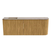 Mondiaz JOYA-DLUX 111.6cm toiletmeubel - ronding rechts kleur Oak - Wastafel FAYE positie Links Zonder kraangat kleur Arena. SW1423894