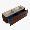 Mondiaz CIRO-DLUX Meuble de salle de bains - 160x45x50cm - Plan vasque solid surface Arena - 2 vasques Double - 2 trous de robinet - 4 tiroirs - Ruby SW1531724