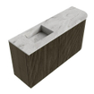 Mondiaz JOYA-DLUX 81.6cm toiletmeubel - ronding rechts kleur Shadow - Wastafel FAYE positie Links 1 kraangat kleur Glace. SW1422782