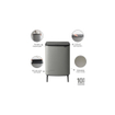 Brabantia Bo Touch Bin Hi Afvalemmer - 60 liter - kunststof binnenemmer - mineral concrete grey SW1117304