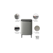 Brabantia Bo Touch Bin Hi Poubelle - 60 litres - seau intérieur en plastique - mineral concrete grey SW1117304