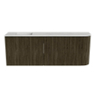 Mondiaz JOYA-DLUX Meuble de salle de bains 111,6cm - arrondi droit couleur Shadow - Vasque FAYE position Gauche 1 trou de robinet couleur Opalo. SW1422944