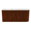 Mondiaz JOYA-DLUX 91.6cm meuble de salle de bains - arrondi droit couleur Ruby - Vasque FAYE position Gauche Sans trou de robinet couleur Frappe. SW1423502