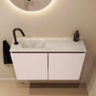 MONDIAZ TURE-DLUX meuble de WC 80 cm Rosee. EDEN lavabo Opalo position gauche. Avec 1 trou de robinet. SW1104491