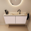 MONDIAZ TURE-DLUX Meuble toilette - 100cm - Rosee - EDEN - vasque Frappe - position centrale - 1 trou de robinet SW1102953