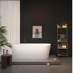 ZEZA Grand Baignoire semi-îlot d'angle - gauche - 180x80x58cm - avec une bonde- acrylique - blanc brillant SW1030592