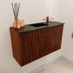Mondiaz JOYA-DLUX 70cm meuble de salle de bains - couleur Ruby - Vasque FAYE position Milieu 1 trou de robinet couleur Lava. SW1423624