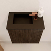 Mondiaz JOYA 40cm meuble de salle de bains - couleur Walnut - Vasque FAYE position Gauche 1 trou de robinet couleur Urban. SW1421313