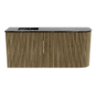 Mondiaz JOYA-DLUX Meuble de salle de bains 91.6cm - arrondi droit couleur Dusk - Vasque FAYE position Gauche 1 trou de robinet couleur Lava SW1423243