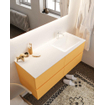 Mondiaz VICA ensemble de meuble de salle de bain - 120cm - meuble sous-vasque ocre 4 tiroirs - lavabo nuage droite - 1 trou de robinet - version XL 60cm haut SW1089694