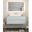 Mondiaz VICA ensemble de meuble de salle de bain - 120cm - meuble sous-vasque argile - 2 tiroirs - lavabo nuage milieu - sans trou de robinet - miroir LED - version XL 60cm haut SW1097917