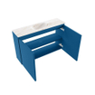 MONDIAZ TURE-DLUX Meuble toilette - 80cm - Jeans - EDEN - vasque Frappe - position centrale - sans trou de robinet SW1102829