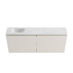 MONDIAZ TURE-DLUX Meuble toilette - 120cm - Linen - EDEN - vasque Opalo - position gauche - sans trou de robinet SW1104402