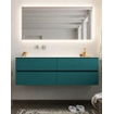 Mondiaz VICA ensemble de meuble de salle de bain - 150cm - meuble sous-vasque smag - 4 tiroirs - lavabo cloud gauche - sans trou de robinet XL version 60cm de haut SW1090099