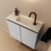 MONDIAZ TURE-DLUX Meuble toilette - 60cm - Plata - EDEN - vasque Ostra - position centrale - 1 trou de robinet SW1104984