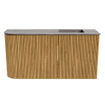 Mondiaz JOYA-DLUX 81.6cm meuble de toilette - arrondi gauche couleur Chêne - Vasque FAYE position Droite Sans trou de robinet couleur Oza. SW1424124