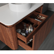 Saniclass Terra Wastafelonderkast - 80cm - 2 lades - afgeronde hoeken - kastanje (walnoot) SW1174098