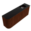 Mondiaz JOYA 101.6cm meuble de salle de bains - arrondi gauche couleur Ruby - Vasque FAYE position Droite 1 trou de robinet couleur Urban SW1421839
