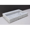 Forzalaqua Palermo wastafel 60x40x9cm Rechthoek 0 kraangaten Natuursteen Carrara gepolijst SW230730