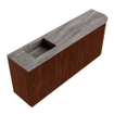 Mondiaz JOYA-DLUX 101.6cm meuble de toilette - arrondi droit couleur Ruby - Lavabo FAYE position Gauche 1 trou de robinet couleur Oza. SW1425545