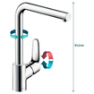 Hansgrohe Focus Robinet de cuisine avec bec droit haut chrome GA33662