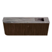 Mondiaz JOYA-DLUX 111.6cm toiletmeubel - ronding links kleur Walnut - Wastafel FAYE positie Rechts Zonder kraangat kleur Sombra. SW1424761