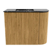 Mondiaz JOYA-DLUX Meuble de salle de bains 51,6cm - arrondi droit couleur Chêne - Vasque FAYE position Gauche Sans trou de robinet couleur Lava SW1426201