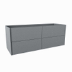 Mondiaz TENCE wastafelonderkast - 130x45x50cm - 4 lades - uitsparing rechts - push to open - softclose - Plata SW1016366