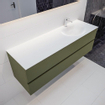 Mondiaz VICA ensemble de meuble de salle de bain - 150cm - meuble sous-vasque armée - 2 tiroirs - lavabo lune droite - 1 trou de robinet - version XL 60cm de haut SW1090017