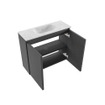 MONDIAZ TURE-DLUX Meuble toilette - 60cm - Dark Grey - EDEN - vasque Opalo - position centrale - 1 trou de robinet SW1104256