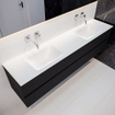ENSEMBLE DE MEUBLE MONDIAZ VICA - 200 cm - 4 tiroirs - lavabo Cloud double - 0 trou de robinet - solid surface urban SW410398