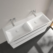 Villeroy & boch subway 3.0 lavabo de meuble 130x47x16.5cm rectangle 2 lavabos sans trou de débordement blanc alpin gloss ceramic+ SW701255