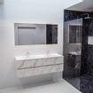 Mondiaz VICA Meuble Carrara avec 4 tiroirs 150x50x45cm vasque lavabo Moon double 2 trous de robinet SW410362