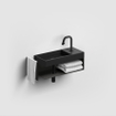 Clou Mini Wash Me fontein 45x19cm kraangat rechts Keramiek Zwart mat SW9313