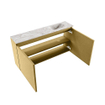 MONDIAZ TURE-DLUX Meuble toilette - 100cm - Oro - EDEN - vasque Glace - position droite - sans trou de robinet SW1103402