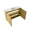 MONDIAZ TURE-DLUX Meuble toilette - 80cm - Oro - EDEN - vasque Ostra - position centrale - 1 trou de robinet SW1104945