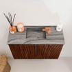 Mondiaz JOYA-DLUX 60cm toiletmeubel - kleur Ruby - Wastafel FAYE positie Midden 1 kraangat kleur Sombra. SW1425647
