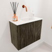 Mondiaz JOYA 50cm meuble de toilette - couleur Shadow - Vasque FAYE position Droite Sans trou de robinet couleur Talc. SW1421402